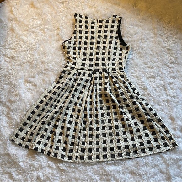 FREEWAY Vintage-style sleeveless checked swing dress, fully lined size M - Picture 2 of 4